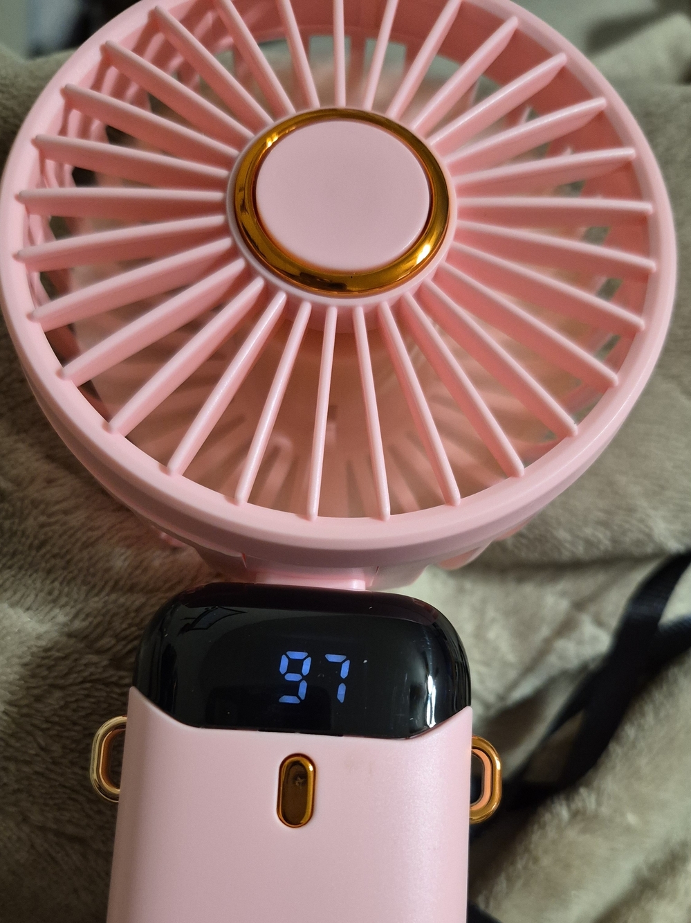 BNIP FAN LED Digital Display Portable Handheld Fan PINK